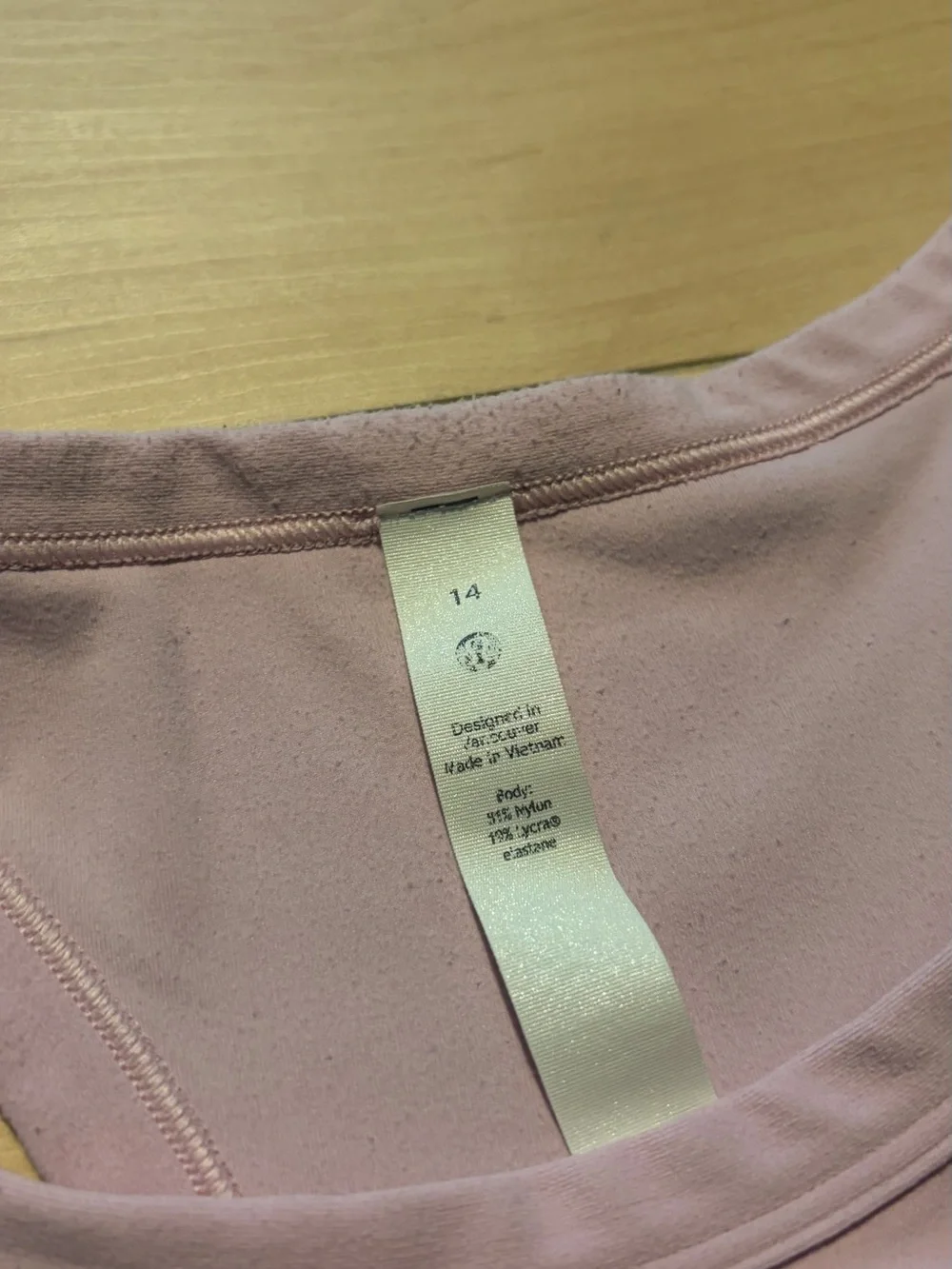Lululemon Light Pink High Neck Racerback Workout Tank Top Size 14